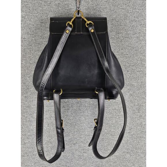 DOONEY & BOURKE VINTAGE 80's WOMEN'S BLACK AWL LEATHER BACKPACK 12x10x4" - Picture 2 of 16